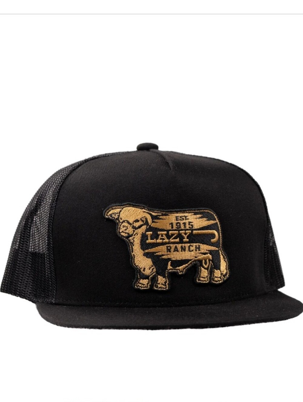 Like New! Lazy J Ranch Youth Black Gold Rush Classic Five Panel Trucker Hat